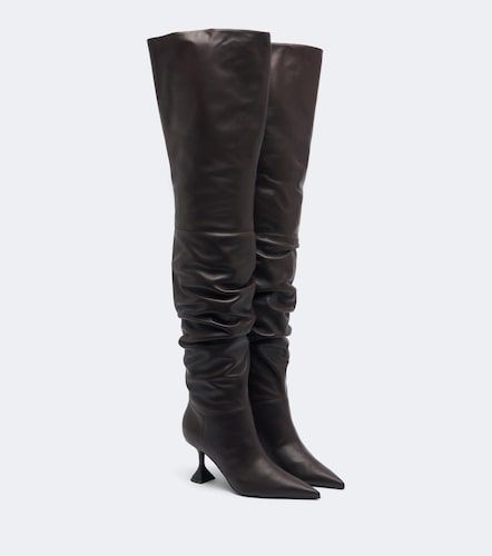 Olivia leather over-the-knee boots - Amina Muaddi - Modalova