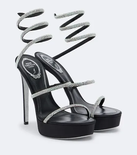 Cleo embellished satin platform sandals - Rene Caovilla - Modalova