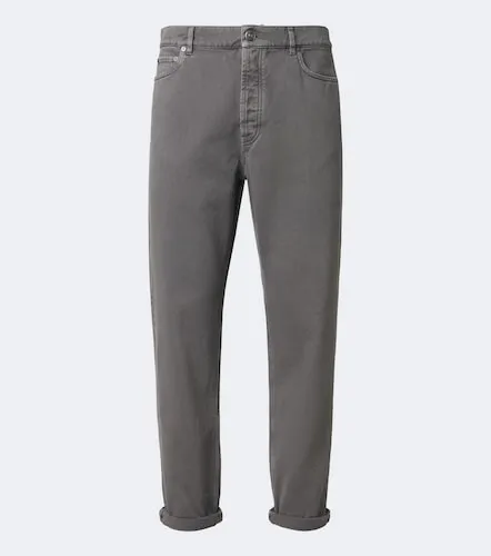 Leather-trimmed straight jeans - Brunello Cucinelli - Modalova