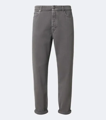 Leather-trimmed straight jeans - Brunello Cucinelli - Modalova