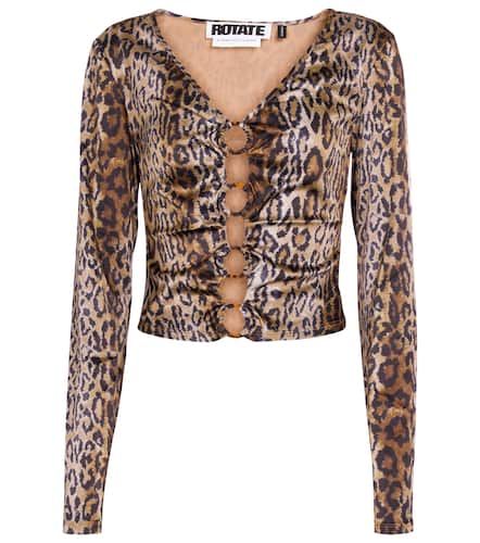 Nicky leopard-print satin top - Rotate - Modalova