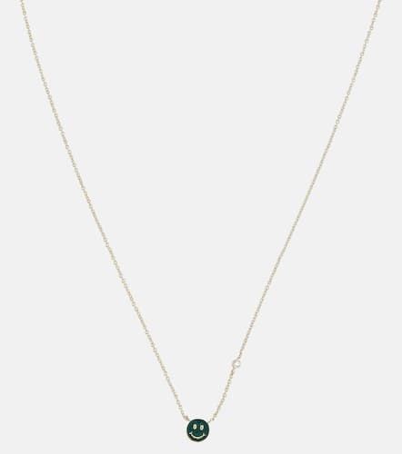 Happy Face 14kt necklace with diamond - Sydney Evan - Modalova