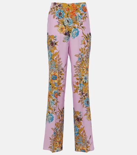 Floral high-rise silk wide-leg pants - Etro - Modalova