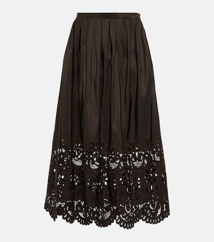 Broderie anglaise silk midi skirt - Valentino - Modalova