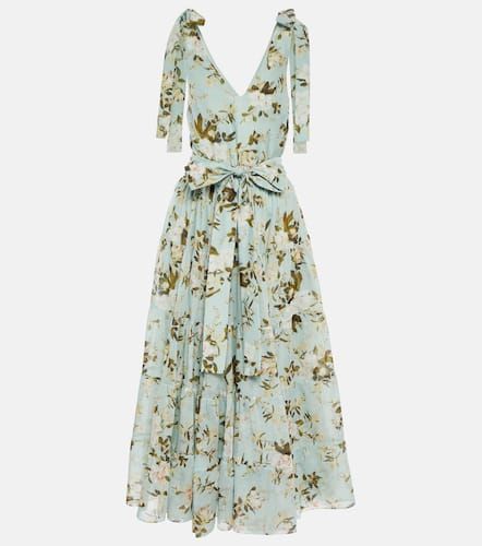 Yesenia floral cotton and silk midi dress - Erdem - Modalova