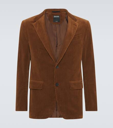 Blazer in velluto di cotone e cashmere - Zegna - Modalova