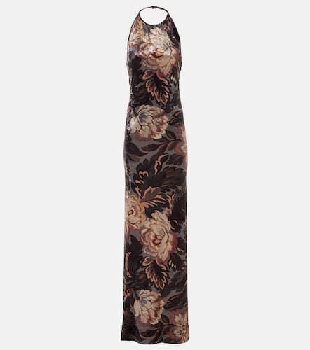 Etro Floral halterneck velvet gown - Etro - Modalova