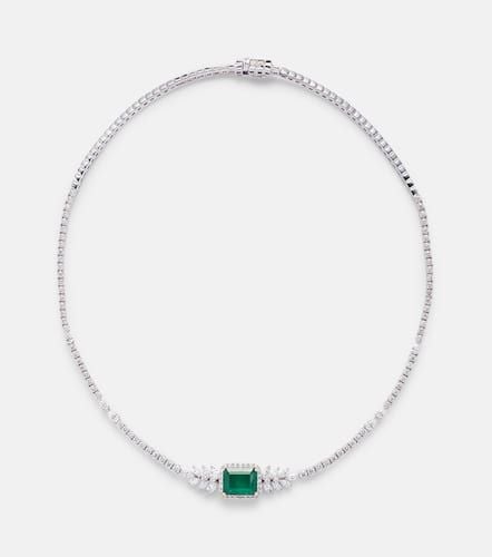 Reign Supreme 18kt white gold necklace with emerald and diamonds - Yeprem - Modalova