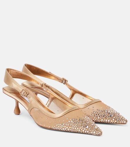 Pumps slingback Amel 50 in mesh con cristalli - Jimmy Choo - Modalova