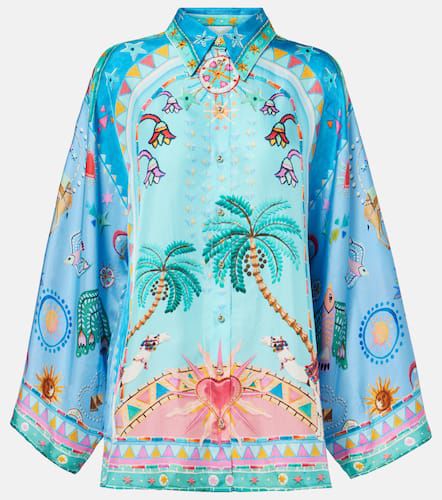 Embellished printed silk shirt - Camilla - Modalova