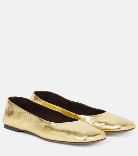 Square metallic leather ballet flats - The Row - Modalova