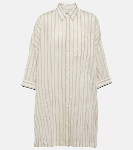Camicia in cotone e seta a righe - Brunello Cucinelli - Modalova