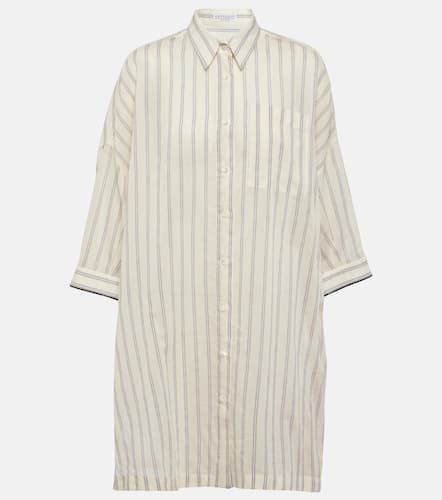 Camisa de algodón y seda a rayas - Brunello Cucinelli - Modalova