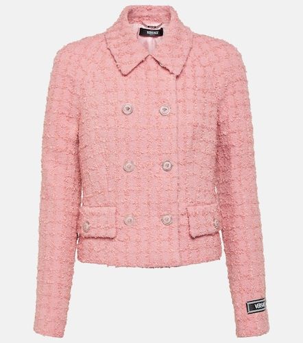 Double-breasted boucle tweed jacket - Versace - Modalova
