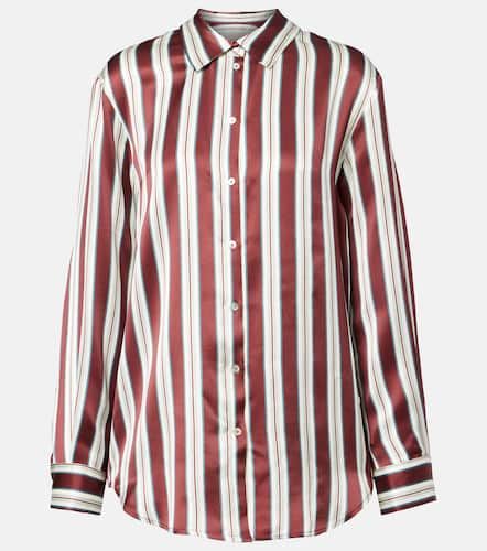 Striped silk satin pajama shirt - Asceno - Modalova