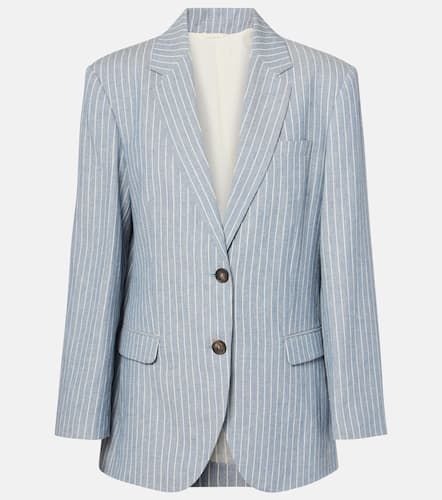 Pinstripe linen, cotton, and hemp blazer - Brunello Cucinelli - Modalova