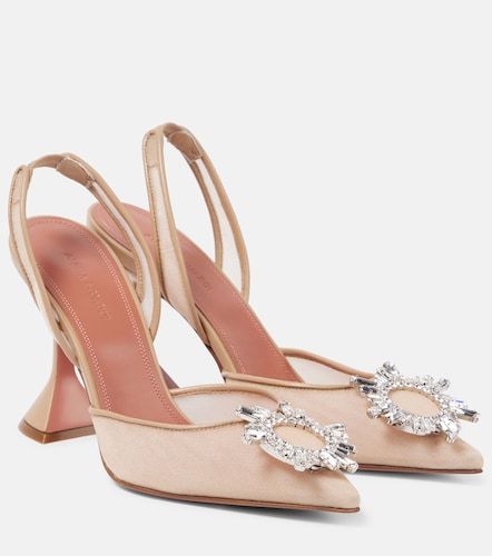Begum 95 mesh slingback pumps - Amina Muaddi - Modalova