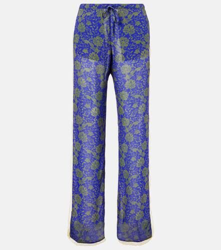 Floral jacquard straight pants - Dries Van Noten - Modalova