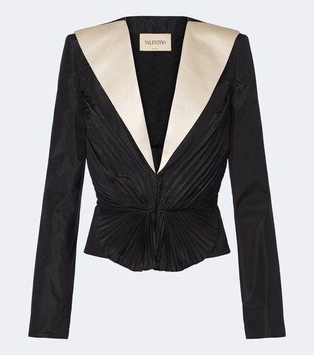 Blazer de tafetán de seda plisado - Valentino - Modalova