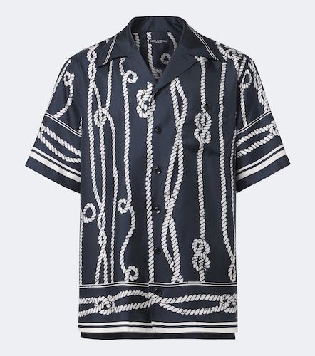 Camicia bowling in seta con stampa - Dolce&Gabbana - Modalova