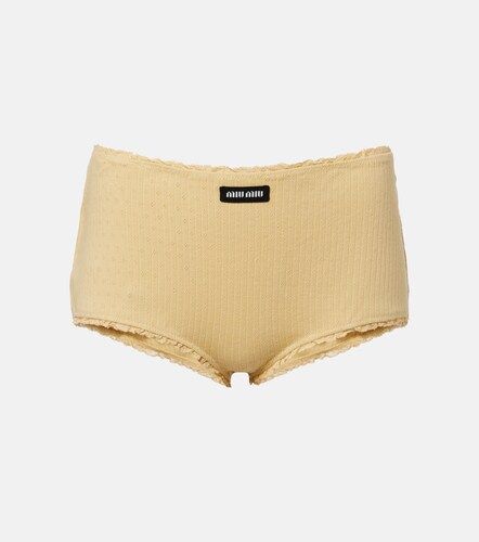 Shorts de pointelle de algodón - Miu Miu - Modalova