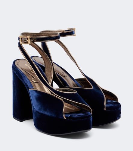 Etro Sandali in velluto con plateau - Etro - Modalova