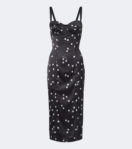 Vestido bustier de satén estampado - Dolce&Gabbana - Modalova