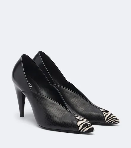 Luza calf hair-trimmed snake-effect leather pumps - Isabel Marant - Modalova
