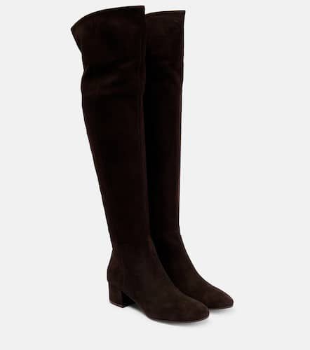 Rolling over-the-knee suede boots - Gianvito Rossi - Modalova