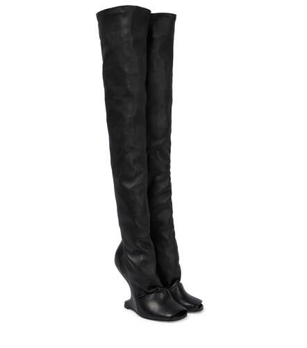 Cantilever leather over-the-knee boots - Rick Owens - Modalova