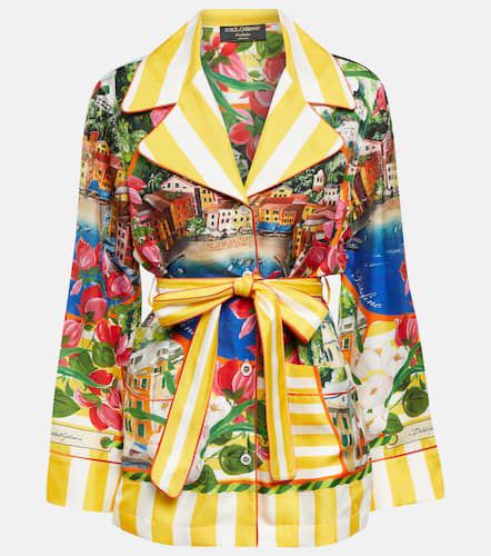Portofino printed belted silk shirt - Dolce&Gabbana - Modalova