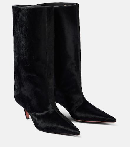 Fiona 60 calf hair knee-high boots - Amina Muaddi - Modalova