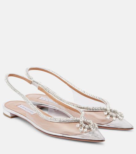 Seduction crystal-embellished PVC slingback flats - Aquazzura - Modalova