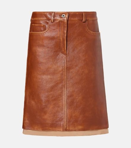Miu Miu Falda midi de piel - Miu Miu - Modalova
