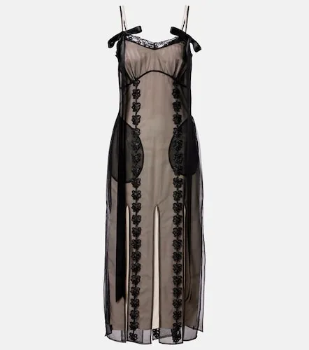 Vestido midi transparente con encaje - Simone Rocha - Modalova