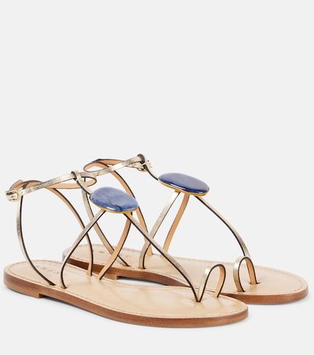 Cairo embellished metallic leather sandals - Amanu - Modalova