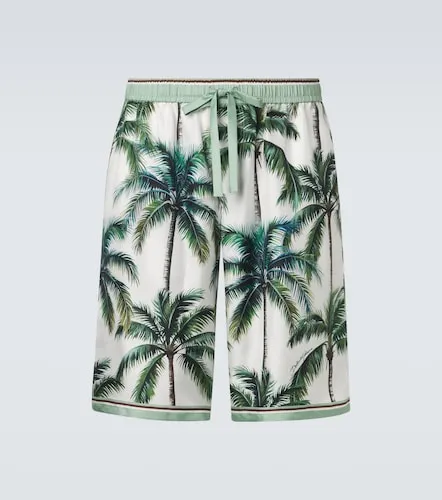 Printed silk twill shorts - Dolce&Gabbana - Modalova