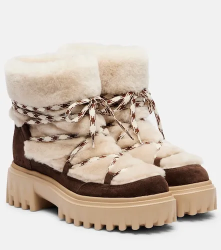 Stivali stringati in suede e shearling - Hogan - Modalova
