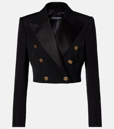 Cropped wool and silk-blend jacket - Dolce&Gabbana - Modalova