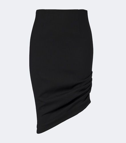 Asymmetric gathered wool-blend midi skirt - Carolina Herrera - Modalova
