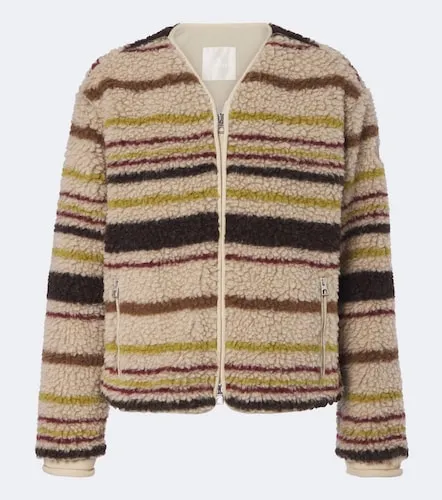 Striped wool-blend teddy jacket - Moncler - Modalova