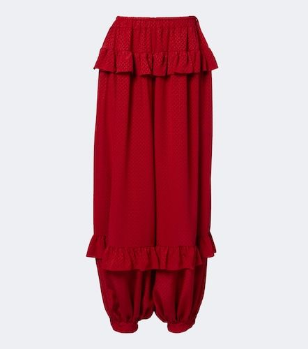 Chloé Pantalones globo de seda de jacquard con volantes - Chloe - Modalova
