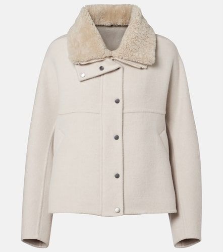 Shearling-trimmed wool and cashmere jacket - Brunello Cucinelli - Modalova