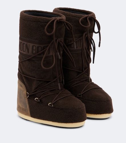 Icon leather-trimmed snow boots - Moon Boot - Modalova