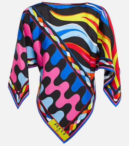 Pucci Fiamme silk twill poncho - Pucci - Modalova