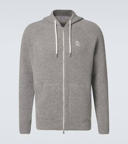 Ribbed-knit cashmere hoodie - Brunello Cucinelli - Modalova