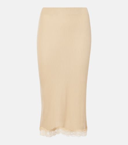 Indira lace-trimmed silk-blend midi skirt - The Row - Modalova