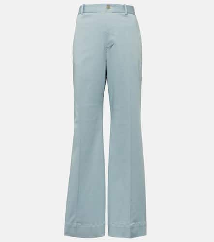 High-rise cotton-blend flared pants - Plan C - Modalova