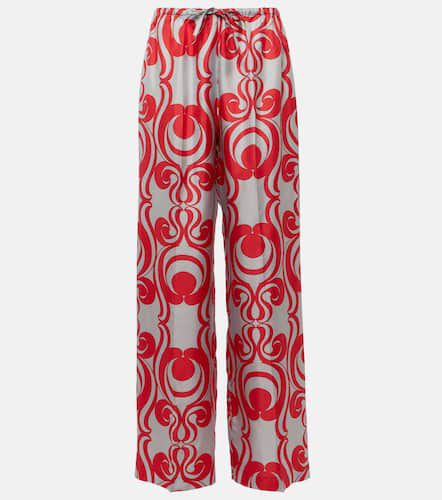 Printed silk wide-leg pants - Dries Van Noten - Modalova