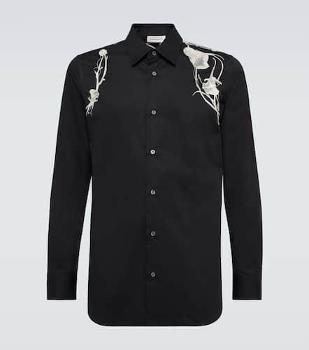 Camicia in cotone con ricamo - Alexander McQueen - Modalova